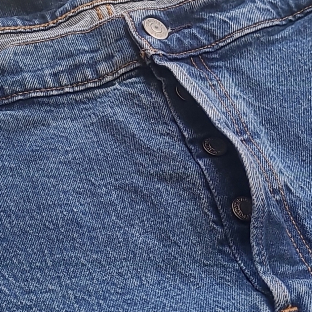 Levi's 501 Original Fit Jeans Plus Size 22W High Rise Button Fly Blue Classic - Picture 10 of 14
